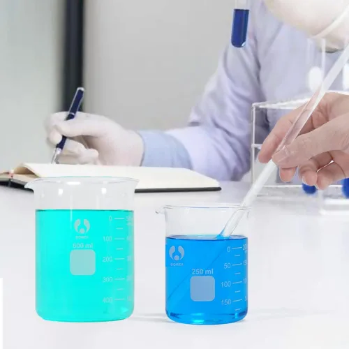 Vista 4 de Scientific - Vaso de precipitados de vidrio de 16.9 fl oz de vidrio de borosilicato 3.3 doble escala graduado.. Dual printed scale lab glass