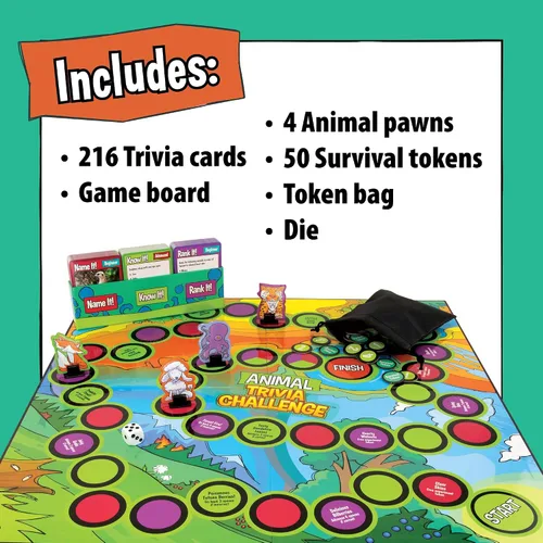 Vista 5 de MindWare – Animal Trivia Challenge Game A fast, replayable board game.