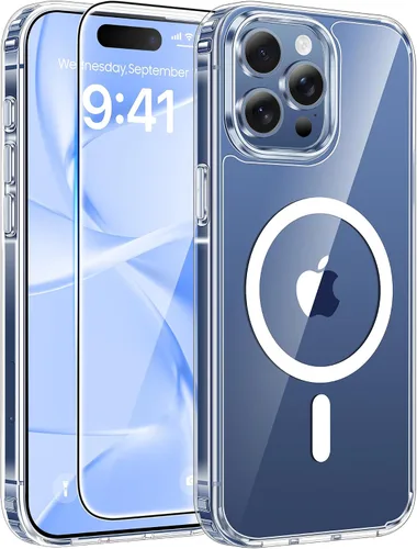 Vista 134 de FNTCASE - Funda para iPhone 16 Pro: magnética, mate, translúcida, de grado militar, protectora contra caídas, resistente, fina, duradera y a prueba