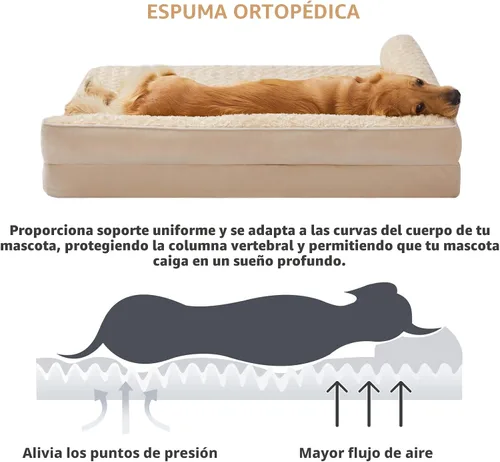 Vista 3 de BFPETHOME - Camas ortopédicas para perros grandes - Sofá para perros impermeable con funda extraíble y lavable, cama grande para mascotas con forro