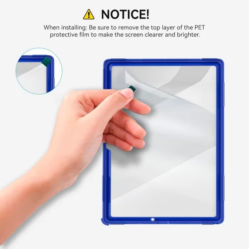 Vista 2 de Funda para Samsung Galaxy Tab A8 de 10.5 pulgadas 2022 con protector de pantalla giratorio 360º correa de mano y soporte, a prueba de caídas