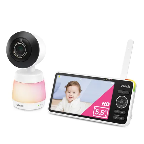 Vista 13 de VTech Smart WiFi Baby Monitor - Ve a tu bebé en casa o desde cualquier lugar, cámara 2K, pantalla de 5.5 pulgadas, zoom 24X, gran angular, visión