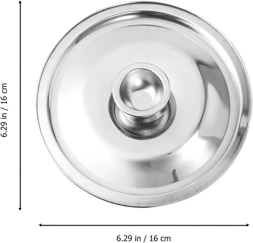 Vista 6 de Cabilock Tapa de sartén de salsa de acero inoxidable solamente 6.3 in Tapa de olla superior para cocinar antiquemaduras
