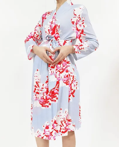 Vista 5 de SUFEINI Conjunto de bata de maternidad y manta de bebé a juego, bata de mamá con manta de recepción para niñas y niños