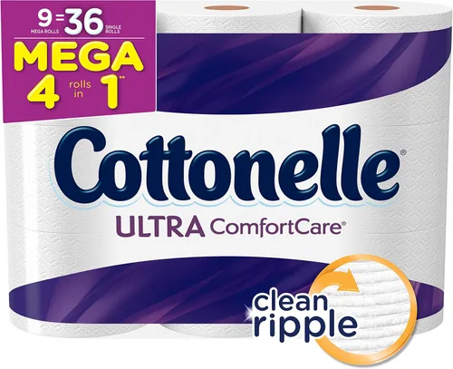 Vista 10 de Cottonelle Ultra ComfortCare - Rollo de papel higiénico grande, papel higiénico, 12 rollos de papel higiénico