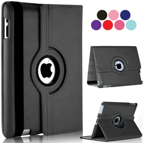 Vista 9 de Vultic Funda giratoria para iPad mini 1/2/3, soporte de 360 grados [apagado automático/activación] Folio PU cuero Smart Cover (azul claro)