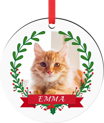 Vista 8 de Adornos de Navidad personalizados 2025, adorno de Navidad personalizado de doble cara, adorno de foto para árbol de Navidad para niños, mamá, papá