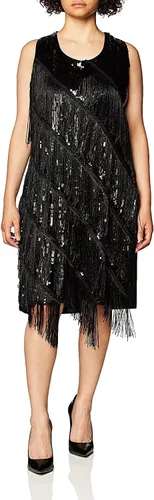 Vista 4 de Forum Novelties Vestido de disfraz de Midnight Dazzle Flapper para mujer