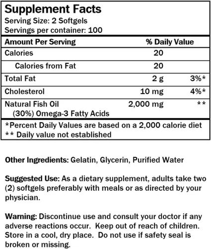 Vista 7 de NCB Golden Alaska Deep Sea Fish Oil Omega 3 EPA DHA 1000 mg, 200 cápsulas blandas