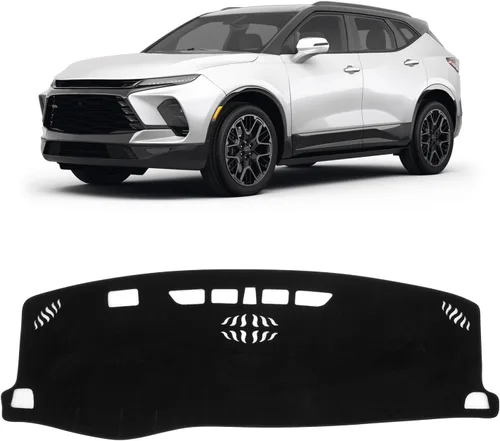 Vista 45 de KUST Funda negra para salpicadero compatible con Tesla Modelo Y Modelo 3 2017-2023, accesorios para el modelo Y Modelo 3, tapete antideslizante
