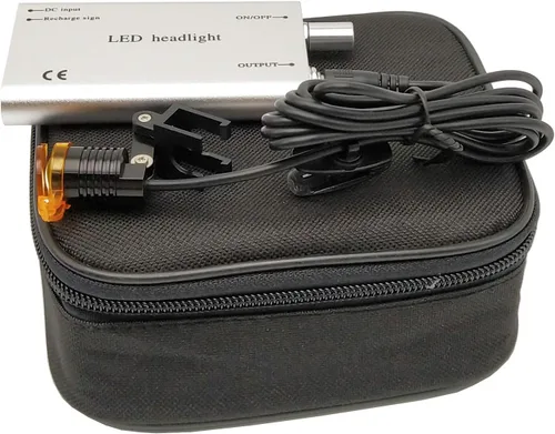 Vista 3 de NSKI Tipo de inserción de lámpara de faro LED de 3 W/tipo clip con filtro para lupa binocular plateada (tipo de inserción)