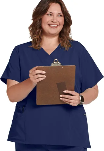 Vista 5 de Jockey Camisa médica cruzada con cuello en V WOV para mujer
