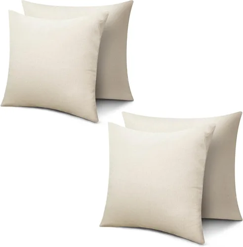 Vista 10 de Fundas de almohada de sublimación en blanco de 16 x 16 pulgadas, fundas de almohada beige a granel para vinilo de transferencia de calor, juego de 6