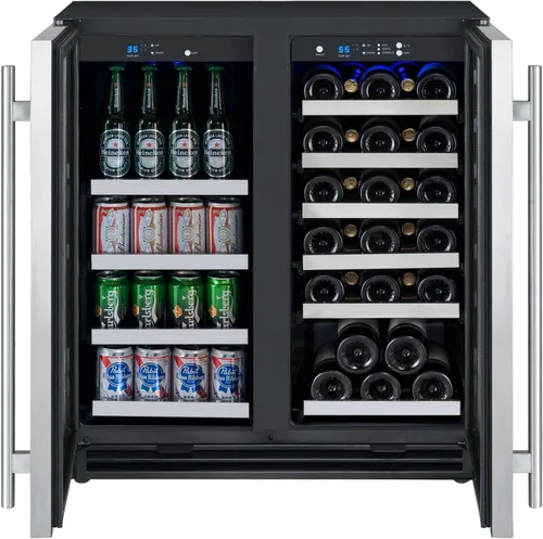 Vista 5 de Allavino VSWB30-2SF20 FlexCount II Tru-Vino 30 botellas/88 latas de doble zona centro de bebidas integrado