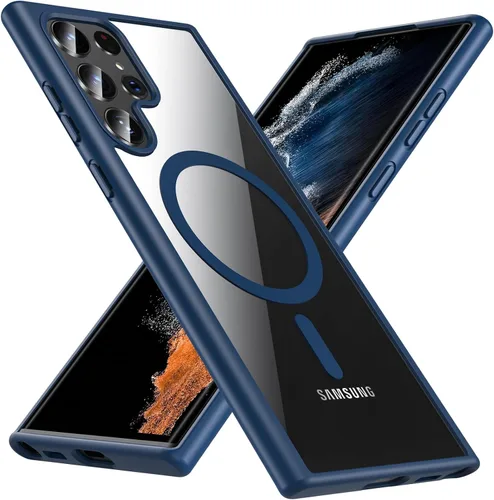 Vista 12 de Hensinple Funda Magnética para Samsung Galaxy S22, Funda para Teléfono Galaxy S22 [Compatible con MagSafe], Cubierta Magnética Transparente