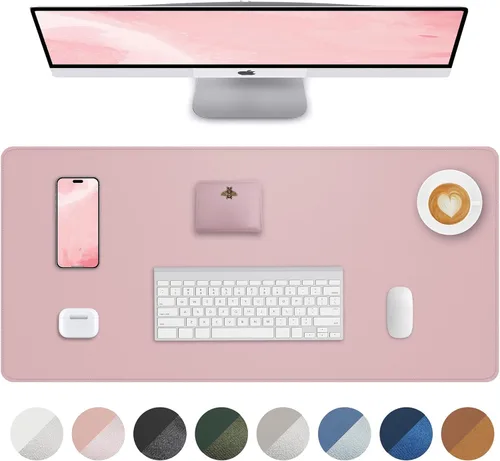 Vista 57 de Tapete protector para escritorio y mouse, antideslizante, de piel sintética, tapete impermeable de escritura para laptop, para oficina y hogar