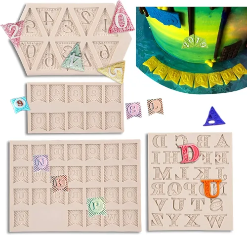 Vista 10 de Moldes de silicona de chocolate, 0-9 números de silicona para fondant para decoración de alfabeto de pastel de cumpleaños