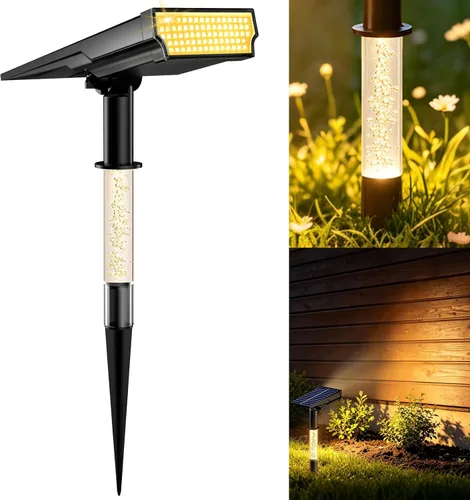 Vista 11 de Focos solares para exteriores, focos RGB para paisaje, paquete de 4