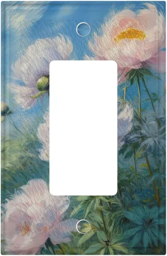 Vista 132 de Cubiertas de Interruptor de Luz Artísticas Decorativas Boho Figura Abstracta Interruptor de Pared Único Placa de Interruptor Decorativo Placa