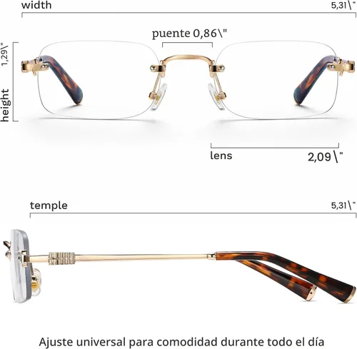 Vista 6 de livho Blue Light Blocking Glasses for Women and Men, Lightweight Metal Frame Computer Glasses, Anti Eye Strain, UV Protection