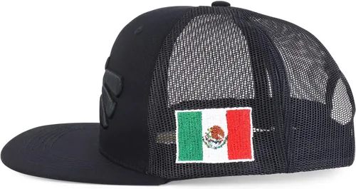 Vista 4 de Trendy Apparel Shop XXL Hecho En Mexico Eagle 3D Bordado Flatbill Snapback Mesh Cap
