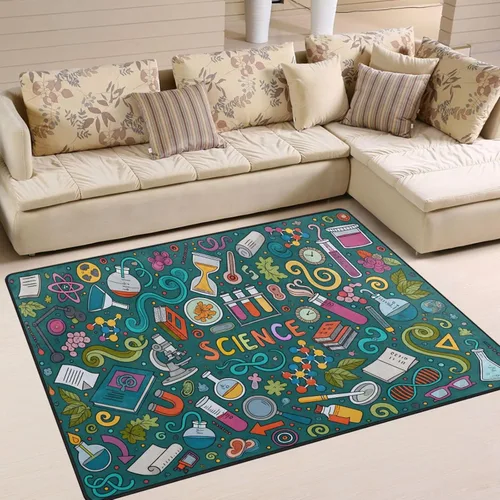 Vista 23 de ALAZA Tower Sea Ocean Blossom - Alfombra para sala de estar, dormitorio, 4 x 5 pies 3 pulgadas