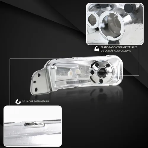 Vista 4 de Autozensation Luces de parachoques para Ford Mustang 2005-2009 negro