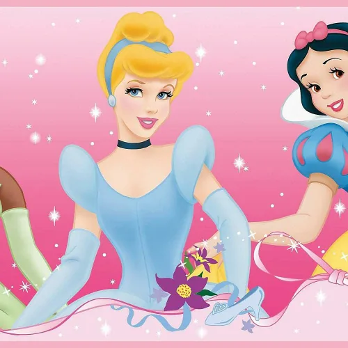 Vista 5 de RoomMates, RMK4397BD - Borde de princesa de Disney Dream From The Heart Pink Peel & Stick