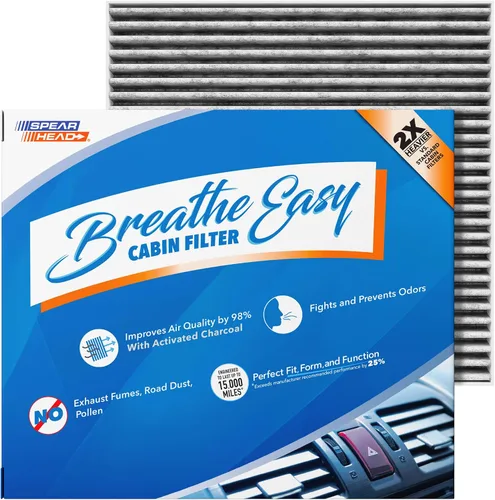 Vista 18 de Spearhead Odor Defense Breathe Easy - Filtro de cabina para AC y calentador Compatible con Chrysler 200 2015-17, Cherokee 2014-18 como OEM Hasta