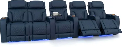 Vista 61 de Seatcraft Luminis 365 - Asiento de cine en casa (fila de 2 biplazas), color carmesí
