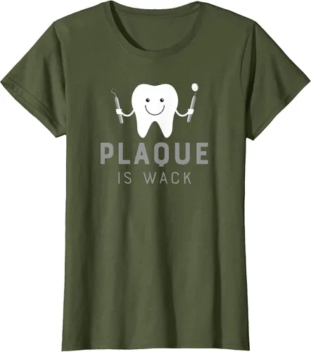 Vista 24 de Plaque is Wack Funny Dental Hygienist T-Shirt Asphalt Grey