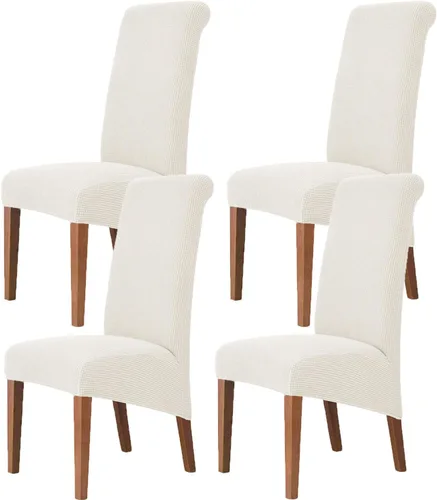 Vista 21 de Deisy Dee Fundas Elásticas XL/Extragrandes de Spandex Suave Extra Grande para Sillas de Comedor de Cocina, Protectores de Sillas Desmontables y Negro