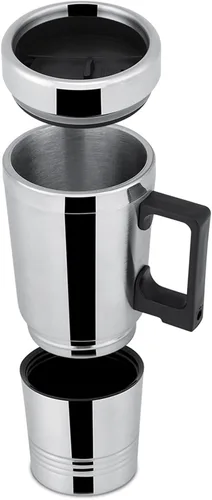 Vista 4 de 24V/12V Hervidor eléctrico de viaje 300mL Calentador de agua portátil de acero inoxidable para uso en el hogar del coche Camping