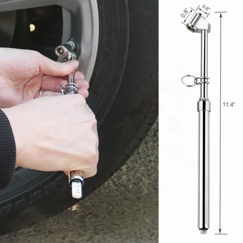 Vista 5 de ATsafepro Medidor de presión de neumáticos para semirremolque, rango de calibre de neumáticos de alta resistencia a 150 PSI/10 bar, medidor