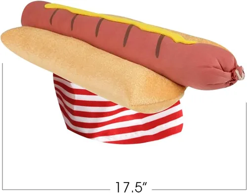 Vista 3 de ArtCreativity Divertido sombrero de perro caliente, divertido sombrero de perro caliente de comida rápida para adultos, accesorio de disfraz