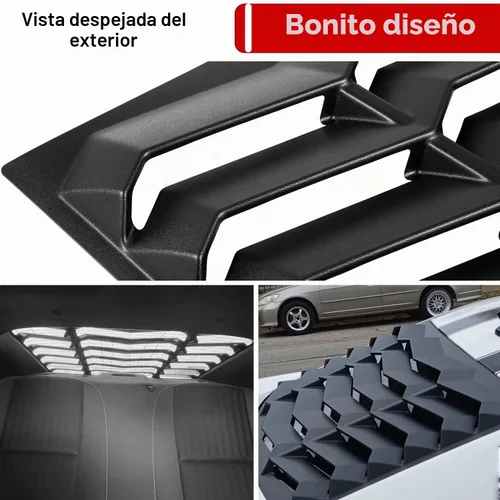Vista 4 de Rejillas para ventana trasera para Chevrolet Chevy Camaro 2010 2011 2012 2013 2014 2015, parabrisas, estilo Lambo, mate negro, ABS, cubierta parasol