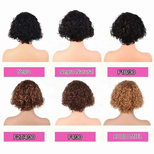 Vista 6 de Pelucas de cabello humano rizado profundo, parte lateral, encaje frontal precortado, encaje frontal para usar y llevar, peluca sin pegamento