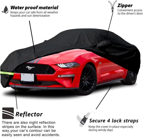 Vista 2 de YIXIN Fundas impermeables para automóvil 1994-2021 Ford Mustang GT/Shelby/Cobra/Bullitt/ECOBOOST 190T fundas adecuadas para cinturón 100%