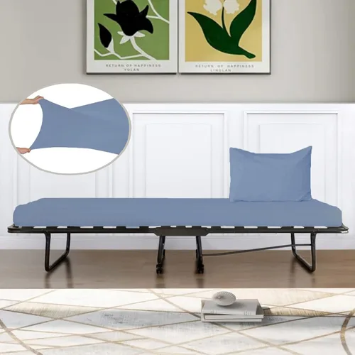 Vista 15 de IDEAhome Sábana bajera ajustable de punto de Jersey de 75 x 33 pulgadas con bolsillo profundo de 8 pulgadas, adecuada para literas, camping, casas