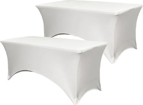 Vista 27 de Paquete de 2 manteles de mesa elásticos de elastano para mesas rectangulares de 4 pies, mantel ajustable de 48 pulgadas de largo x 30 pulgadas