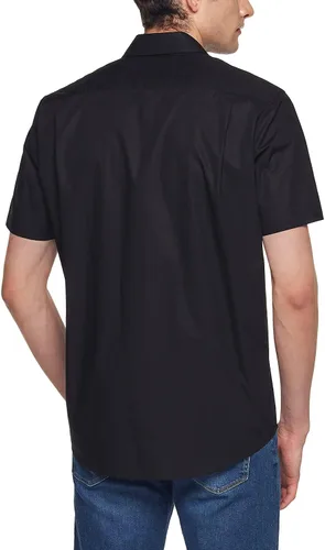 Vista 3 de CQR Camisas de manga corta para hombre, ajuste regular, 100% algodón, camisa de popelina casual con botones