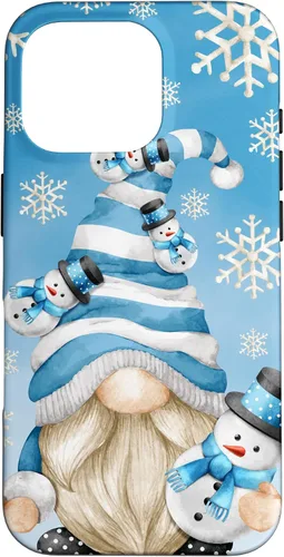 Vista 20 de Cute Winter Gnome Dad with Snowflake Decor and Snowman Case for iPhone 17