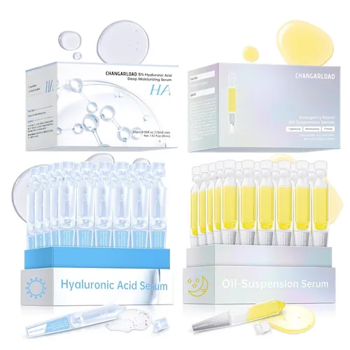Vista 14 de Frascos de suero ultra hidratante al 5% con niacinamida, células madre de colágeno, Wake Nature Perfection Antienvejecimiento Hidratación