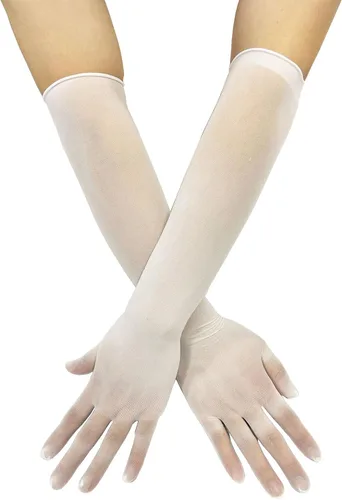 Vista 8 de Guantes de malla de nailon sin costuras ultrafinos para mujer Negro