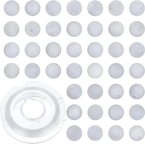 Vista 19 de 100 cuentas redondas sueltas de gema de amatista natural de 8mm para fabricación de joyas con cordón elástico de cristal