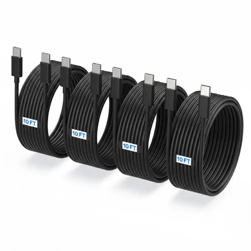 Vista 8 de Paquete de 4 cables de carga rápida USB C a USB C de 60 W (6 pies, 6 pies, 10 pies, 10 pies) Type C to C Charger Cord Compatible with iPhone 17