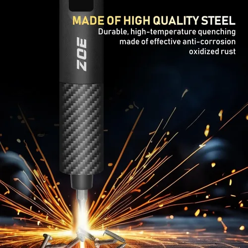 Vista 6 de Juego de destornilladores pequeños, destornillador eléctrico 71 en 1 inalámbrico con luz LED, 5 ajustes de torque, MAX 0.6Nm, juego de 42 puntas