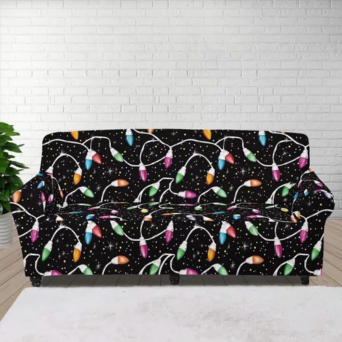 Vista 90 de Boatee Fundas de sofá de 1 pieza con diseño de copo de nieve azul, fundas elásticas para sofá, 1 cojín, protección de muebles, decoración para sala