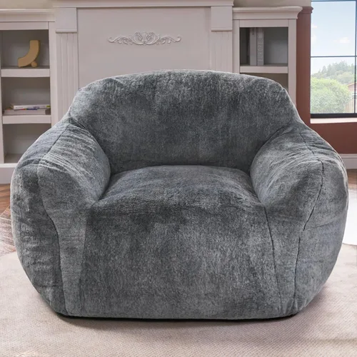 Vista 17 de Puf gigante para adultos, sillas grandes de espuma viscoelástica, sofá puff de gran tamaño con relleno, silla de lectura grande de piel sintética