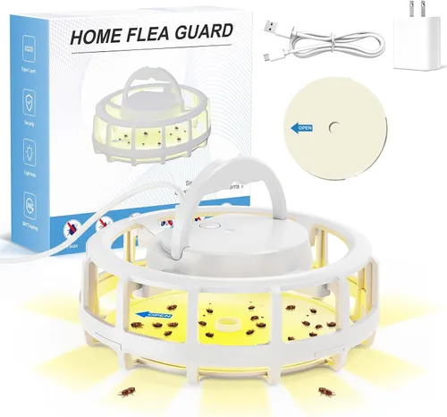 Vista 7 de 2-Pack Flea Trap with 6 Sticky Pads, Hanging Light Trap for Home